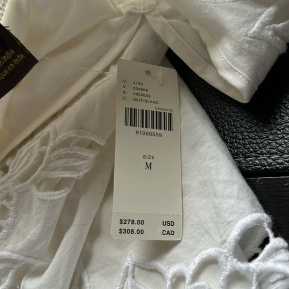 Anthropologie Vineet Bahl Sleeveless V Neck
Floral Cutwork Midi Dress White MNEW - Picture 13 of 16